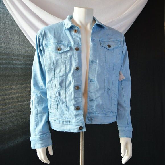Jordan Craig Other - Jordan Craig Legacy Edition Distressed Baby Blue Jean Jacket Size L